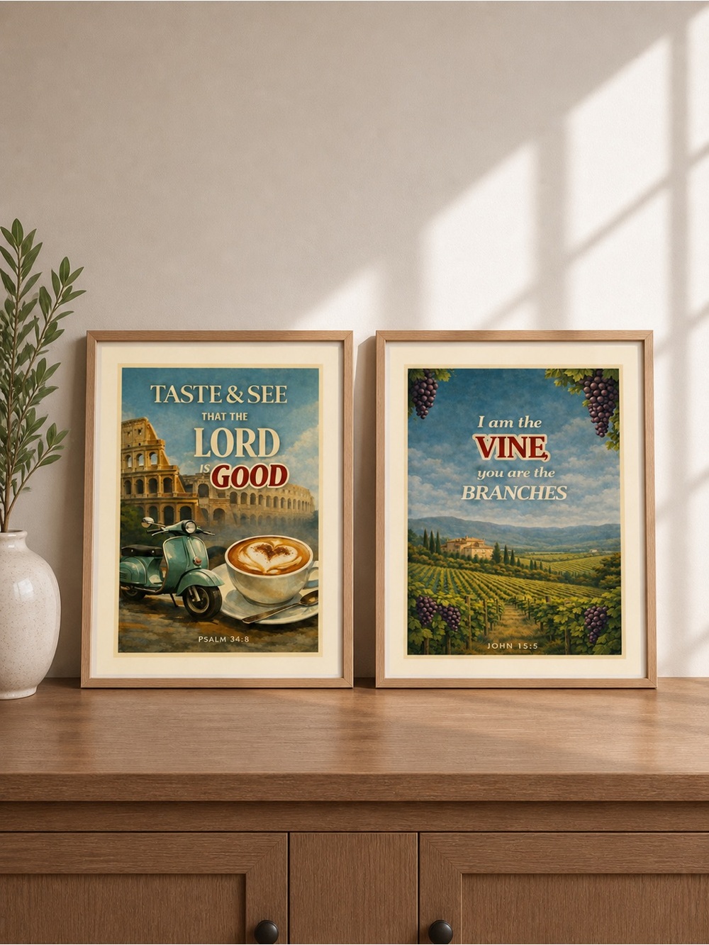 DDS 2-Set, Art Print, 8x10, Bible Verse, Paper Print, Unframed, Travel Series